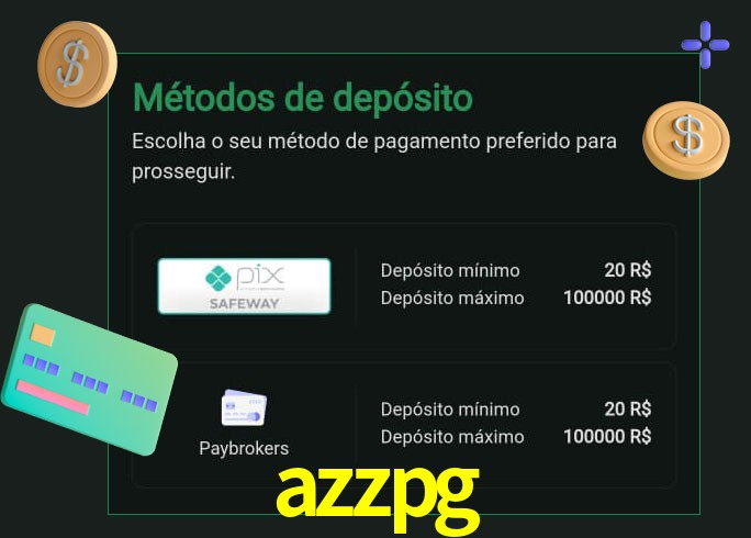 O cassino azzpg oferece uma grande variedade de métodos de pagamento